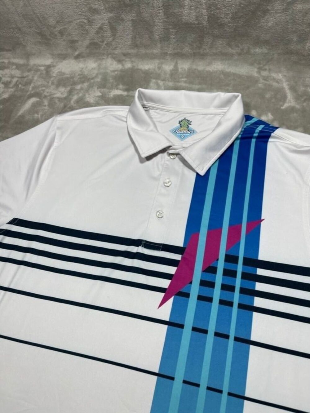 Chubbies Polo Shirt Men XL Extra Large White Performance Golf Outdoor
